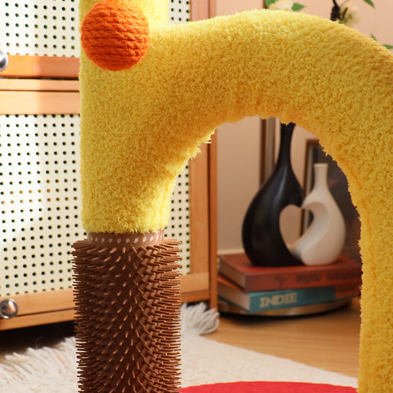 Contemporary Creative Round Medium-Density Fiberboard Plastic Velvet Fabric Sisal Cat Tree For Living Room Cuvalon