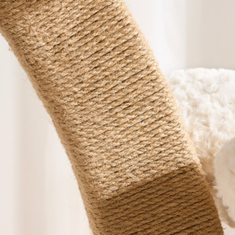 Contemporary Creative Round Multi-layer Solid Wood Panel Medium-Density Fiberboard Velvet Fabric Jute Cat Tree For Living Room Cuvalon
