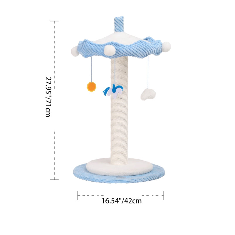 Contemporary Creative Round Medium-Density Fiberboard Corduroy Kraft Paper Rope Paper Tube Cat Tree For Living Room Cuvalon