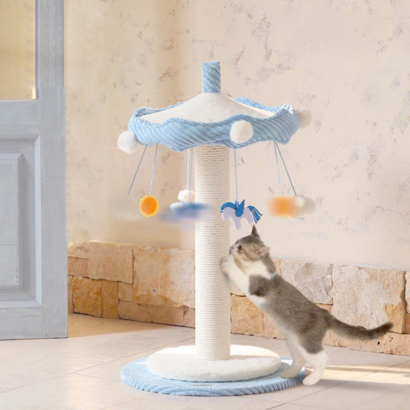 Contemporary Creative Round Medium-Density Fiberboard Corduroy Kraft Paper Rope Paper Tube Cat Tree For Living Room Cuvalon