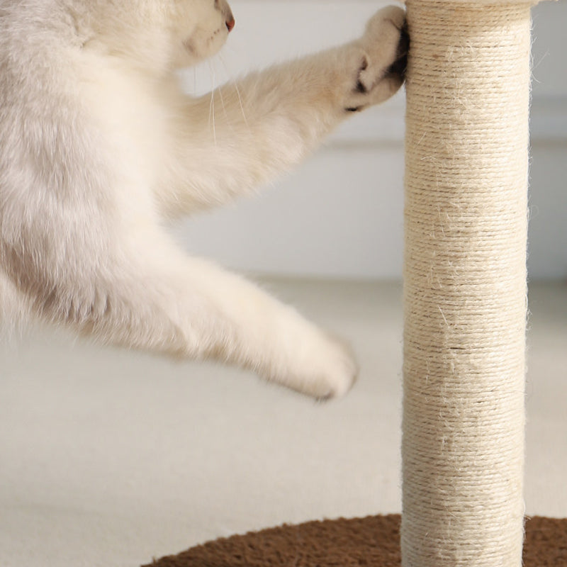 Contemporary Creative Round Medium-Density Fiberboard Velvet Fabric Foam Sisal Mushroom-Shaped Cat Tree For Living Room Cuvalon