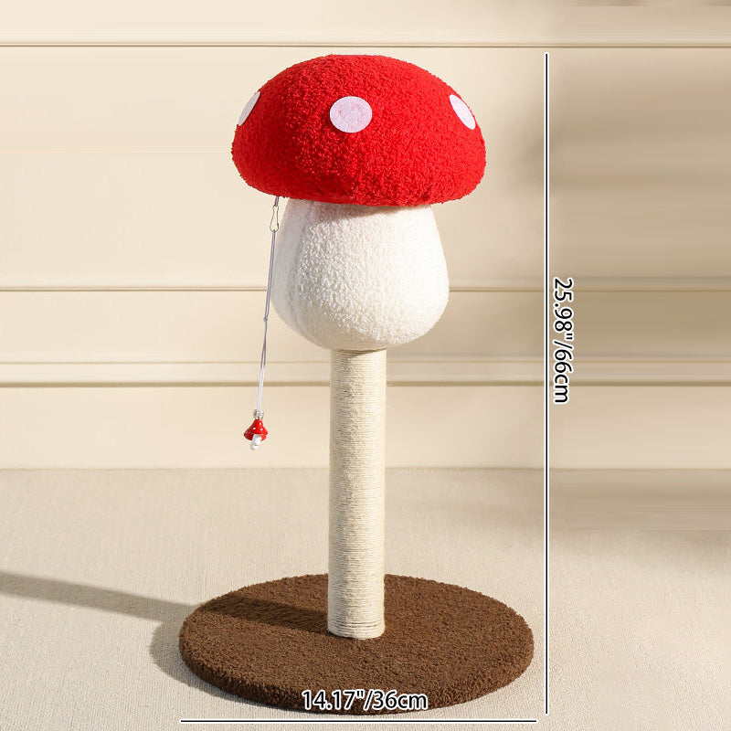Contemporary Creative Round Medium-Density Fiberboard Velvet Fabric Foam Sisal Mushroom-Shaped Cat Tree For Living Room Cuvalon