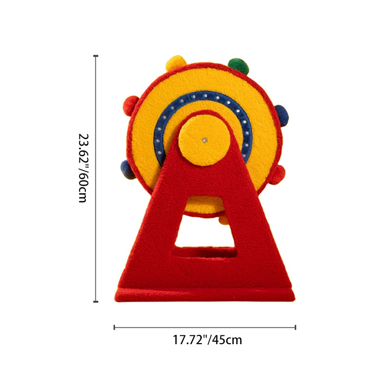 Contemporary Creative Round Particleboard Velvet Fabric Sisal Circus Cat Tree For Living Room Cuvalon