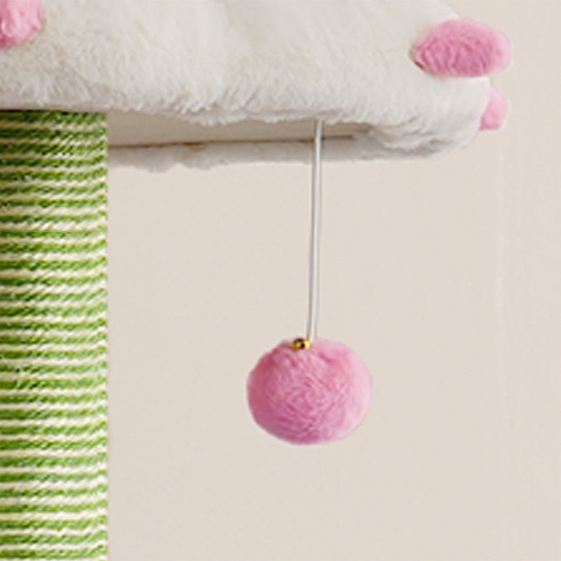 Contemporary Creative Rectangular Particleboard Velvet Fabric Sisal Multi-Functional Cat Tree For Living Room Cuvalon