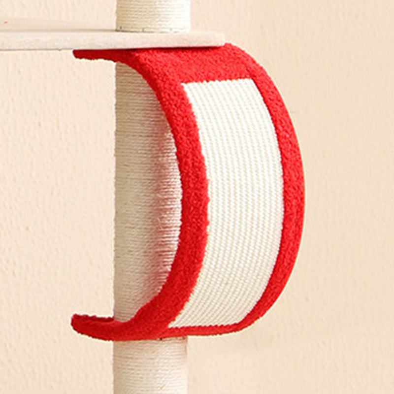 Contemporary Creative Square Particleboard Velvet Fabric Sisal Multi-Functional Cat Tree For Living Room Cuvalon