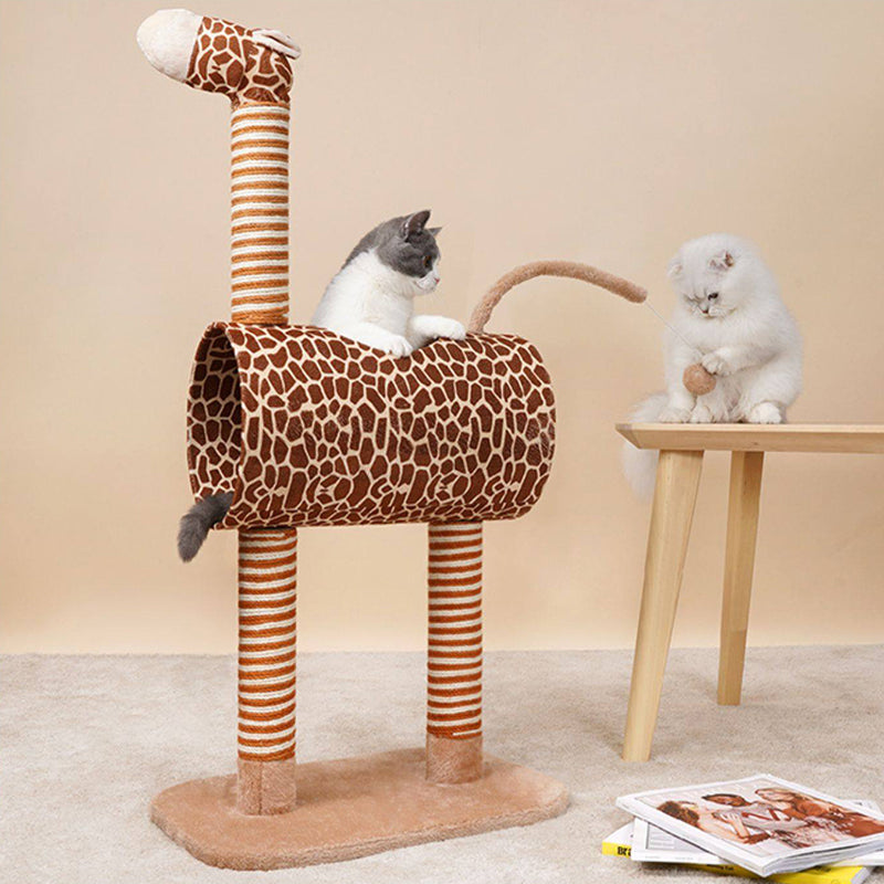 Contemporary Creative Round Medium-Density Fiberboard Velvet Fabric Jute Paper Tube Plastic Cat Tree For Living Room Cuvalon