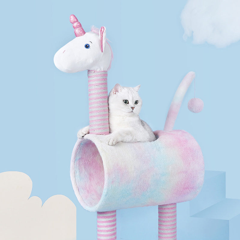 Contemporary Creative Round Medium-Density Fiberboard Velvet Fabric Jute Paper Tube Plastic Cat Tree For Living Room Cuvalon