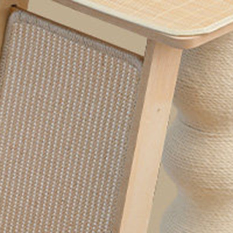 Contemporary Scandinavian Rectangular Medium-Density Fiberboard Hemp Mat Sisal Cat Tree For Living Room Cuvalon