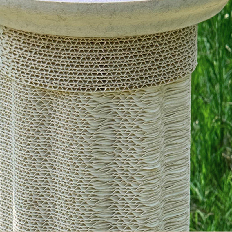 Contemporary Scandinavian Round Medium-Density Fiberboard Corrugated Paper Hemp Rope Felt Cat Scratcher Cat Tree For Living Room Cuvalon