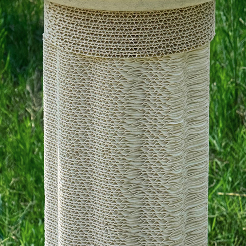 Contemporary Scandinavian Round Medium-Density Fiberboard Corrugated Paper Hemp Rope Felt Cat Scratcher Cat Tree For Living Room Cuvalon