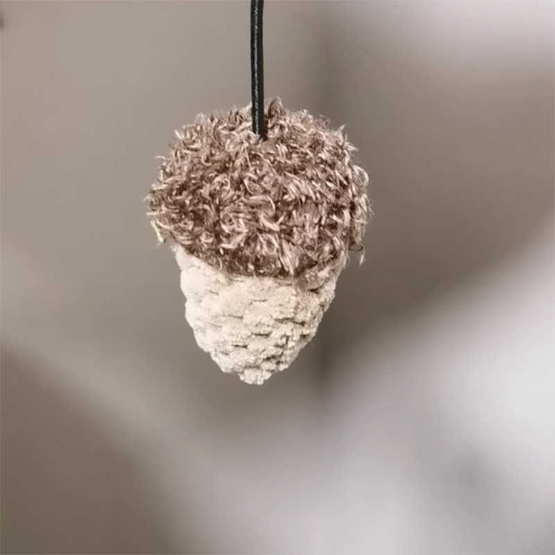 Contemporary Creative Round Particleboard Natural Fruitwood Velvet Fabric Hemp Rope Treehouse Cat Tree For Living Room Cuvalon