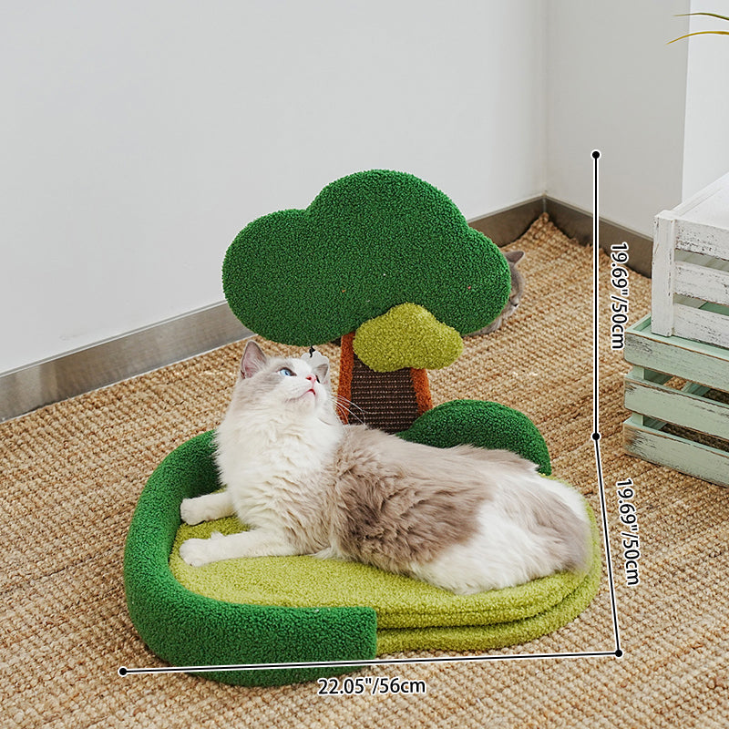 Contemporary Creative Rectangular Particleboard Sisal Velvet Fabric Cardboard Tree-Design Cat Tree 1/3-Tier For Living Room Cuvalon