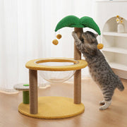 Contemporary Creative Round Medium-Density Fiberboard Velvet Fabric Sisal Coconut Tree Cat Tree For Living Room Cuvalon