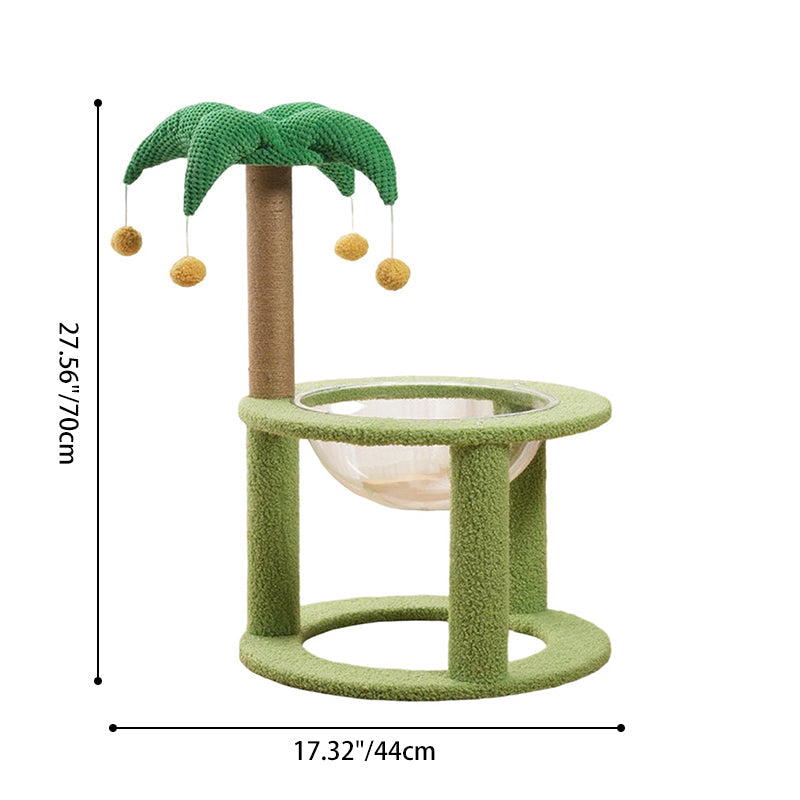 Contemporary Creative Round Medium-Density Fiberboard Velvet Fabric Sisal Coconut Tree Cat Tree For Living Room Cuvalon