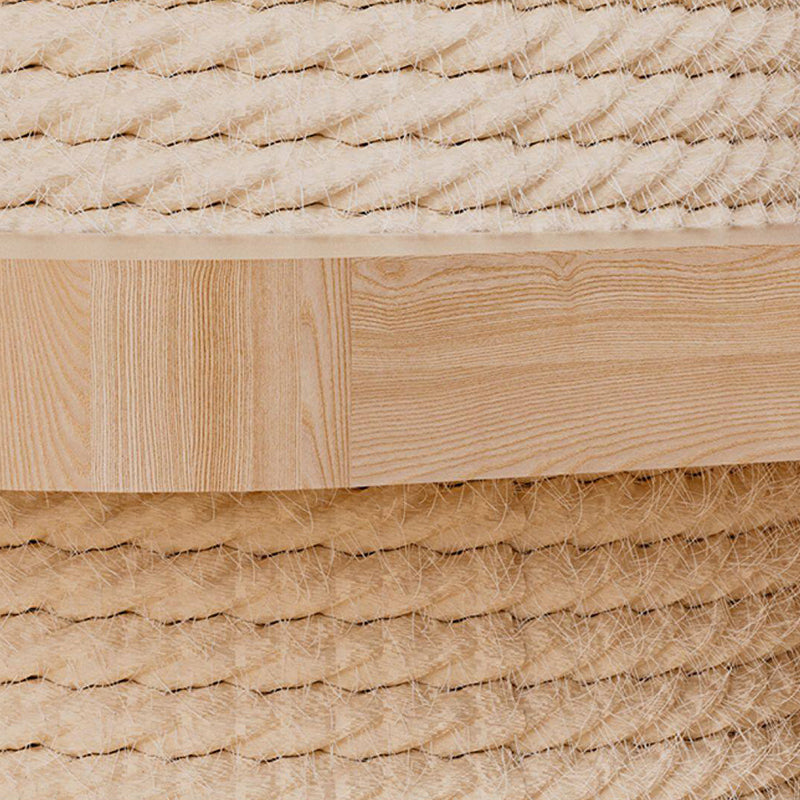 Contemporary Scandinavian Round Rubberwood Solid Wood Sisal No-Assembly Cat Tree For Living Room Cuvalon