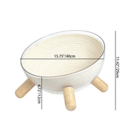 Contemporary Scandinavian Round Rubberwood PET Iron Clear Cat Bed For Bedroom Cuvalon