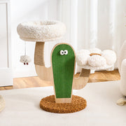 Contemporary Creative Round Multi-Layer Solid Wood Panel Medium-Density Fiberboard Sisal Hemp Rope Velvet Fabric Cat Tree 3-Tier For Living Room Cuvalon