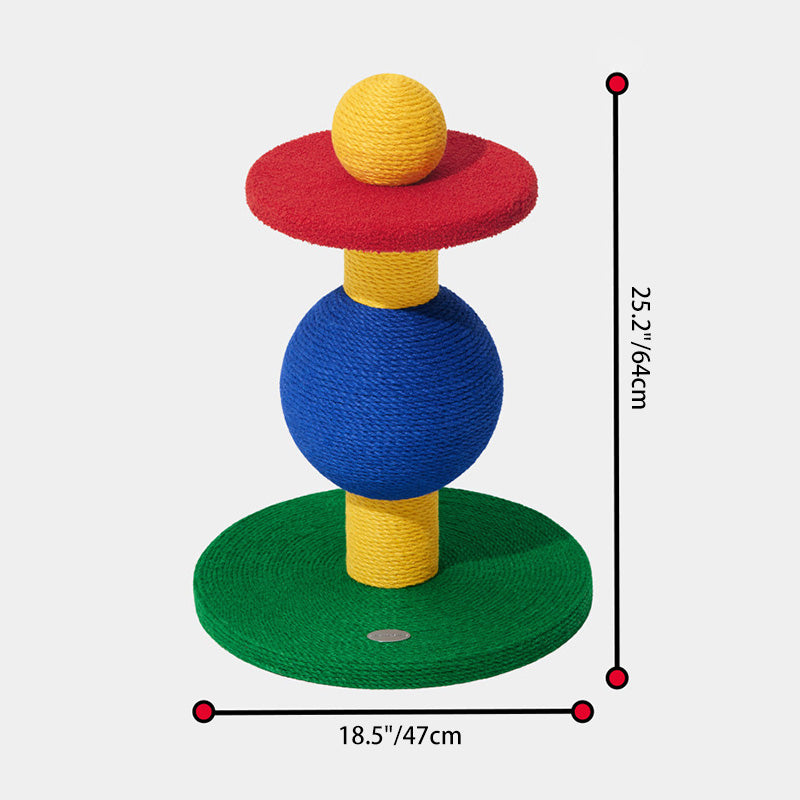 Contemporary Creative Rectangular Particleboard Corrugated Paper Sisal Jute EPS Cat Tree 2/3/4-Tier For Living Room Cuvalon