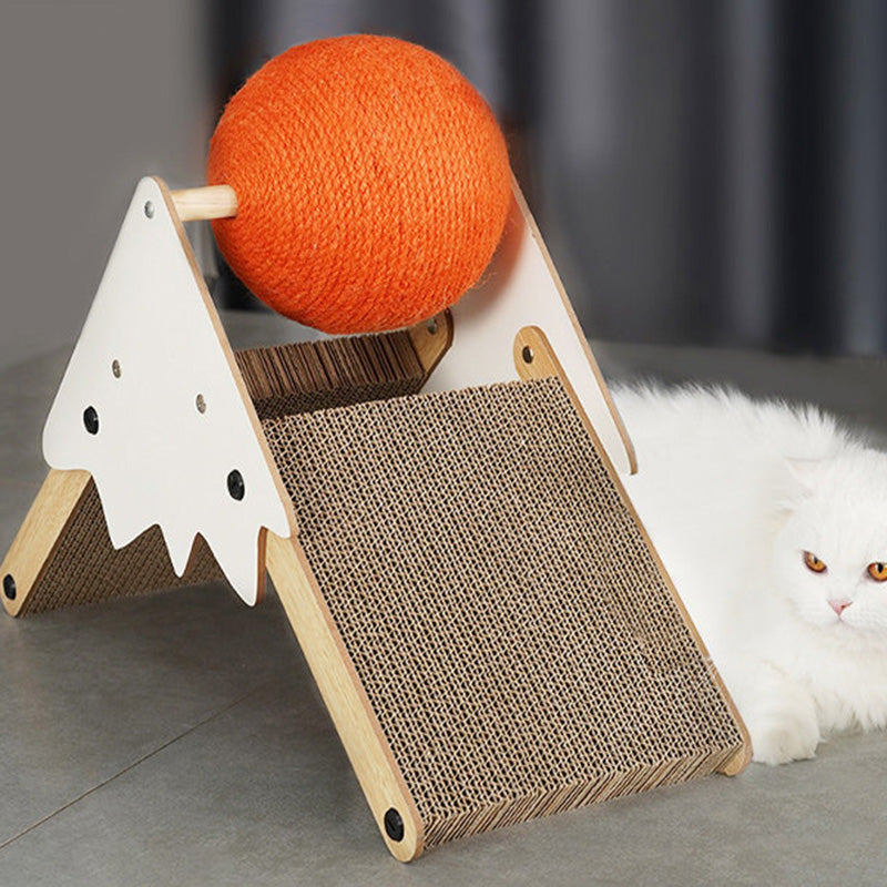 Contemporary Creative Triangular Medium-Density Fiberboard Corrugated Paper Sisal Snow Mountain Cat Tree For Bedroom Cuvalon