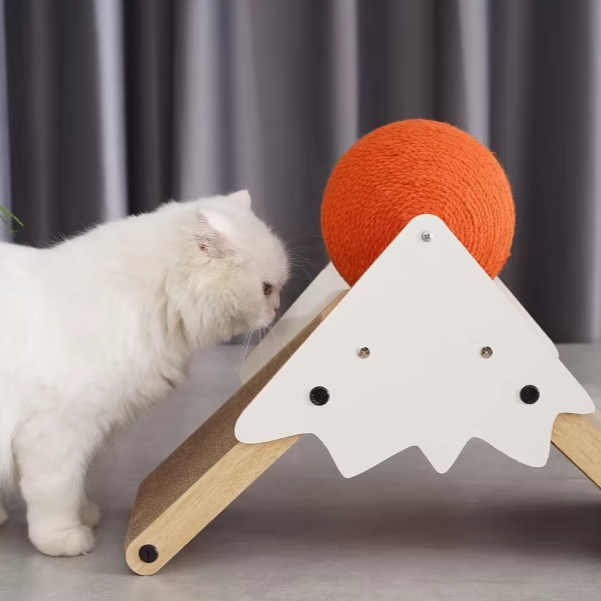 Contemporary Creative Triangular Medium-Density Fiberboard Corrugated Paper Sisal Snow Mountain Cat Tree For Bedroom Cuvalon