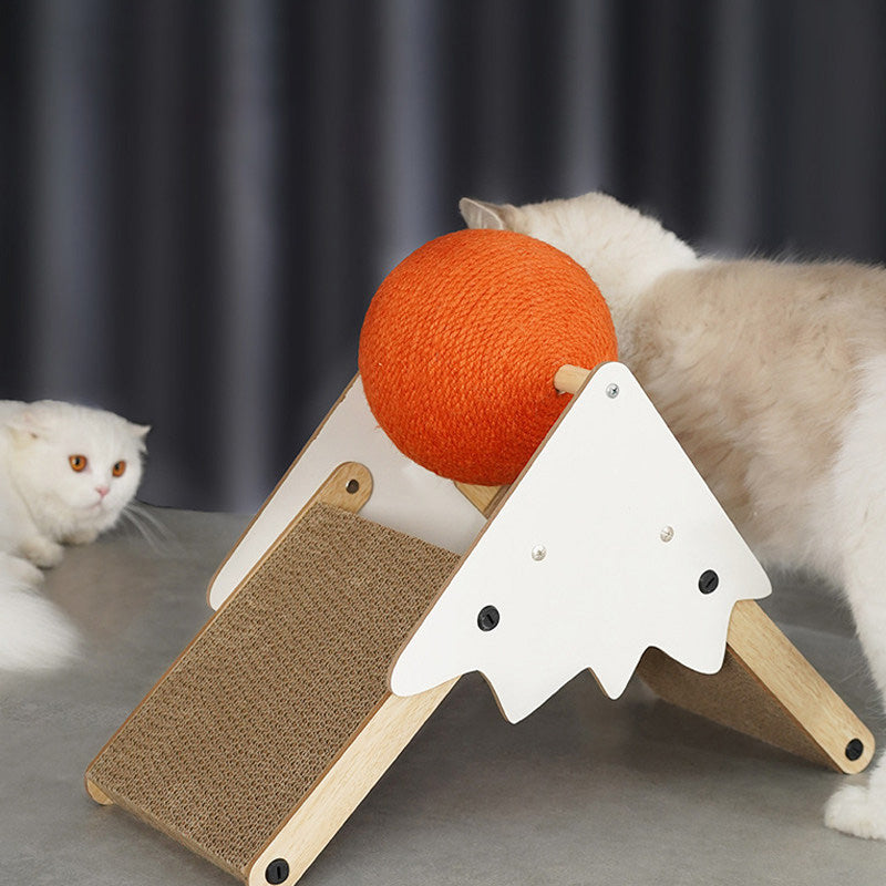 Contemporary Creative Triangular Medium-Density Fiberboard Corrugated Paper Sisal Snow Mountain Cat Tree For Bedroom Cuvalon