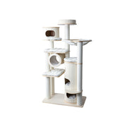 Contemporary Scandinavian Round Plywood Fiberboard Paper Rope Paper Tube Corduroy Cat Tree 7-Tier For Living Room Cuvalon
