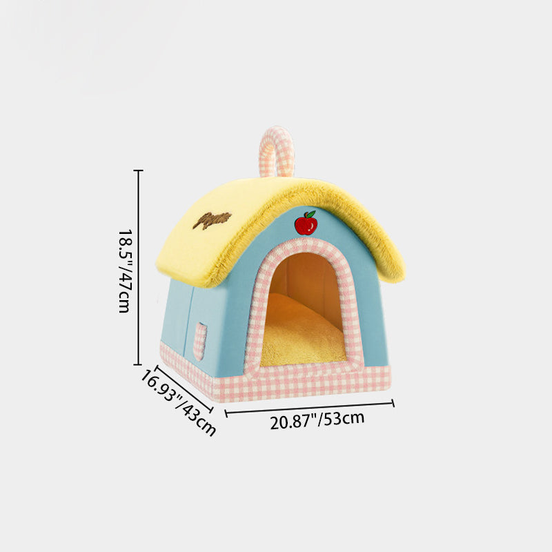 Contemporary Creative Square Velvet Corduroy PP Cotton Drip-Plastic Fabric Handheld Cat Bed For Bedroom Cuvalon