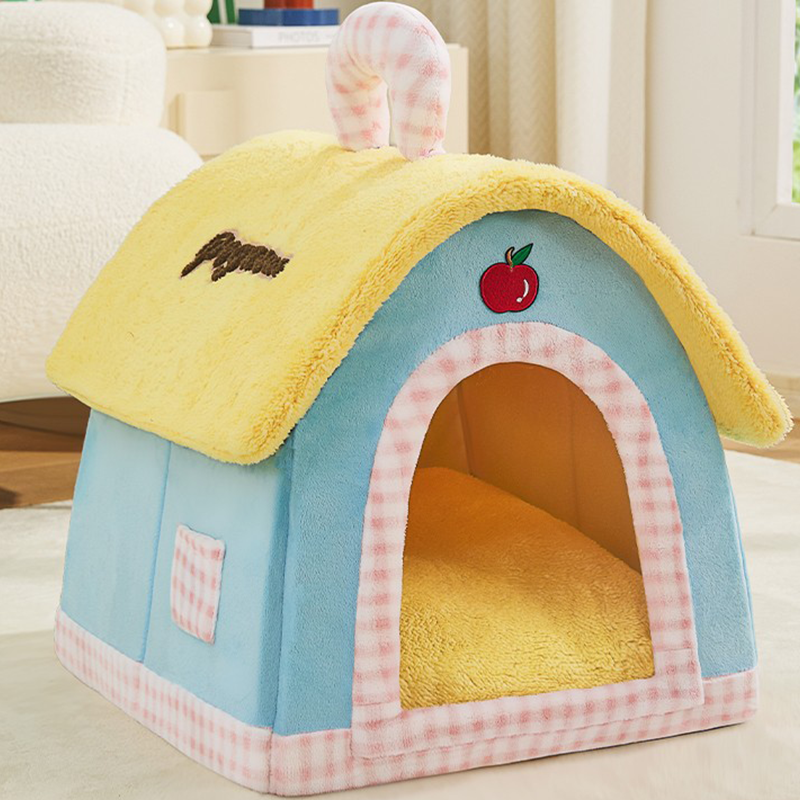 Contemporary Creative Square Velvet Corduroy PP Cotton Drip-Plastic Fabric Handheld Cat Bed For Bedroom Cuvalon