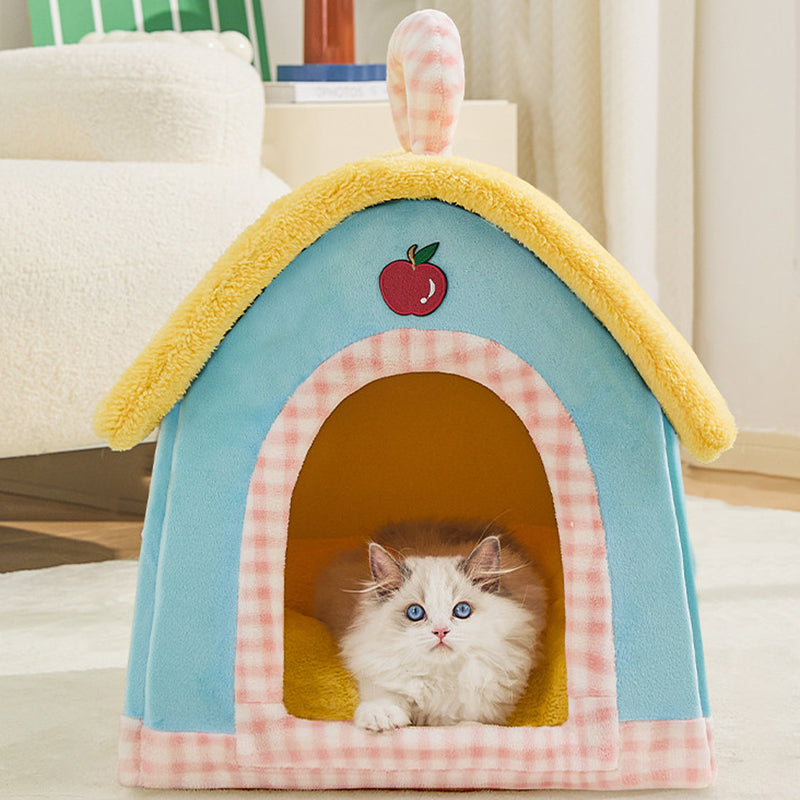Contemporary Creative Square Velvet Corduroy PP Cotton Drip-Plastic Fabric Handheld Cat Bed For Bedroom Cuvalon