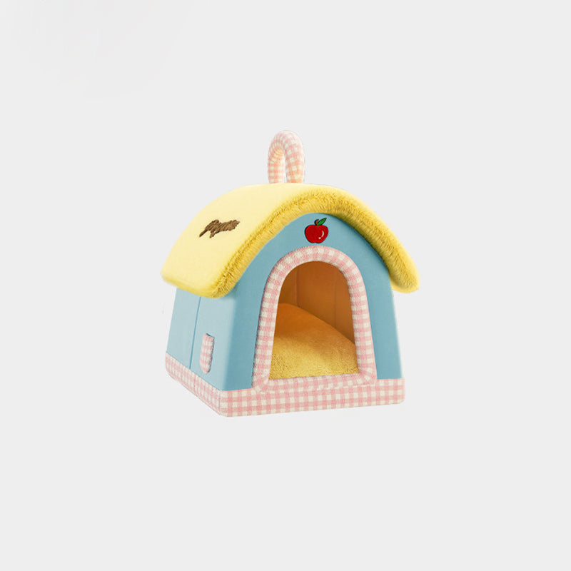 Contemporary Creative Square Velvet Corduroy PP Cotton Drip-Plastic Fabric Handheld Cat Bed For Bedroom Cuvalon