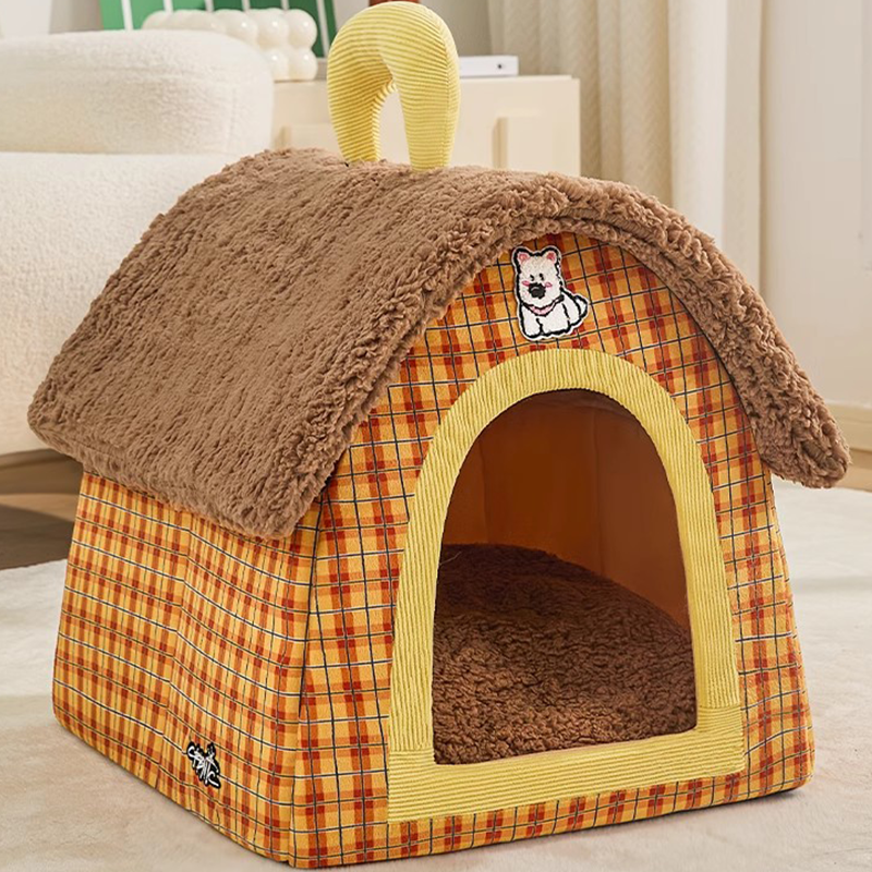 Contemporary Creative Square Velvet Corduroy PP Cotton Drip-Plastic Fabric Handheld Cat Bed For Bedroom Cuvalon