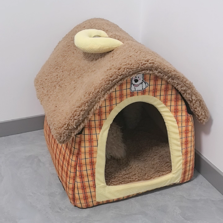 Contemporary Creative Square Velvet Corduroy PP Cotton Drip-Plastic Fabric Handheld Cat Bed For Bedroom Cuvalon