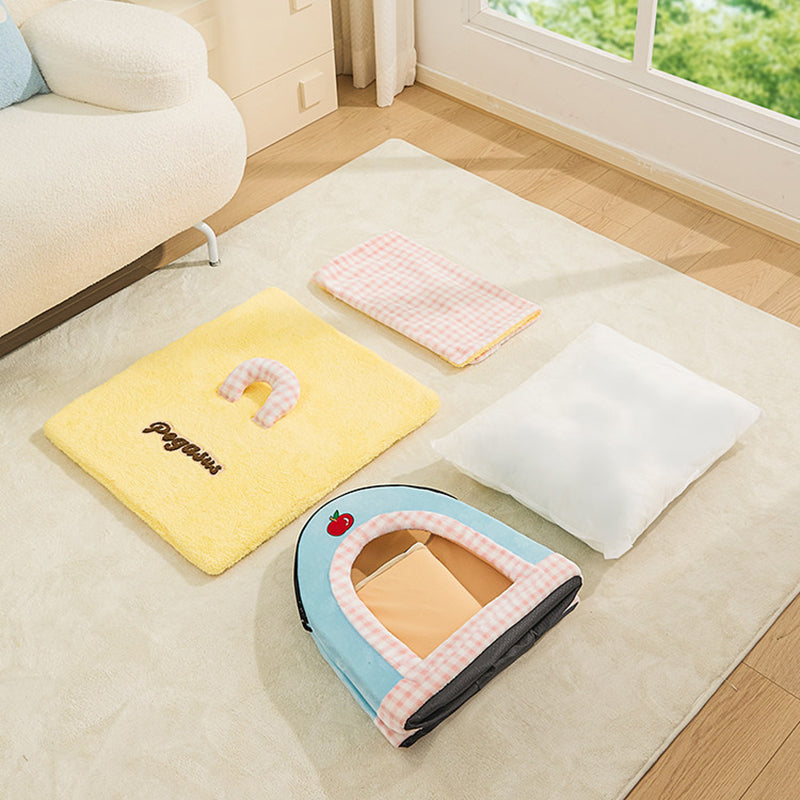 Contemporary Creative Square Velvet Corduroy PP Cotton Drip-Plastic Fabric Handheld Cat Bed For Bedroom Cuvalon