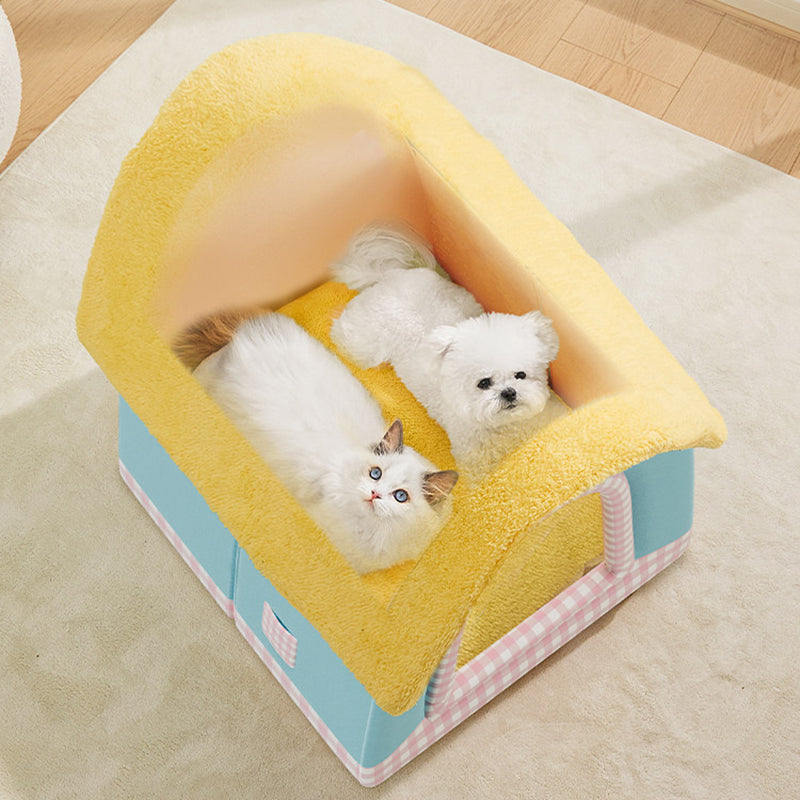 Contemporary Creative Square Velvet Corduroy PP Cotton Drip-Plastic Fabric Handheld Cat Bed For Bedroom Cuvalon