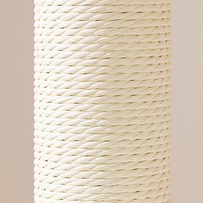 Contemporary Scandinavian Round Plywood Velvet Fabric Paper Rope Sisal Acrylic Cat Tree 6-Tier For Living Room Cuvalon