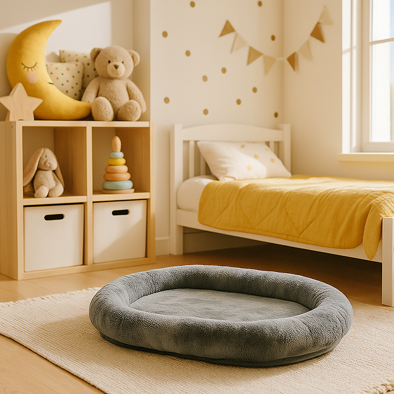 Contemporary Scandinavian Oval Pet Bed: Soft & Comfortable - Compressible Cat Bed For Bedroom Cuvalon