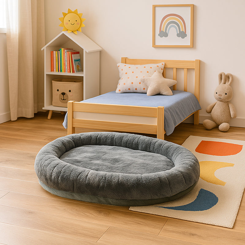 Contemporary Scandinavian Oval Pet Bed: Soft & Comfortable - Compressible Cat Bed For Bedroom Cuvalon