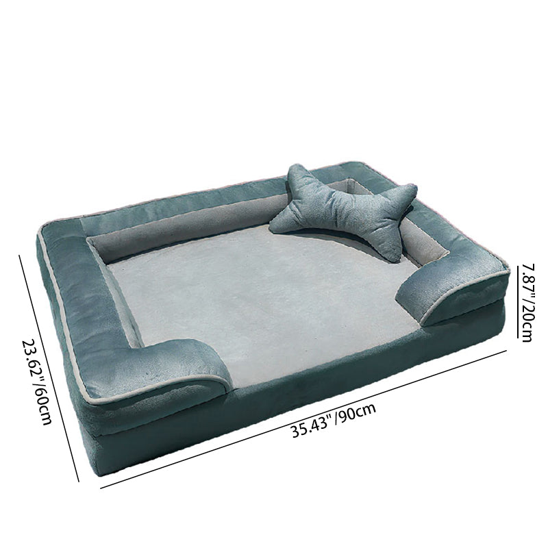 Contemporary Scandinavian Rectangular Pet Bed: Fence-Style Pillow - Compressible Cat Bed For Bedroom Cuvalon