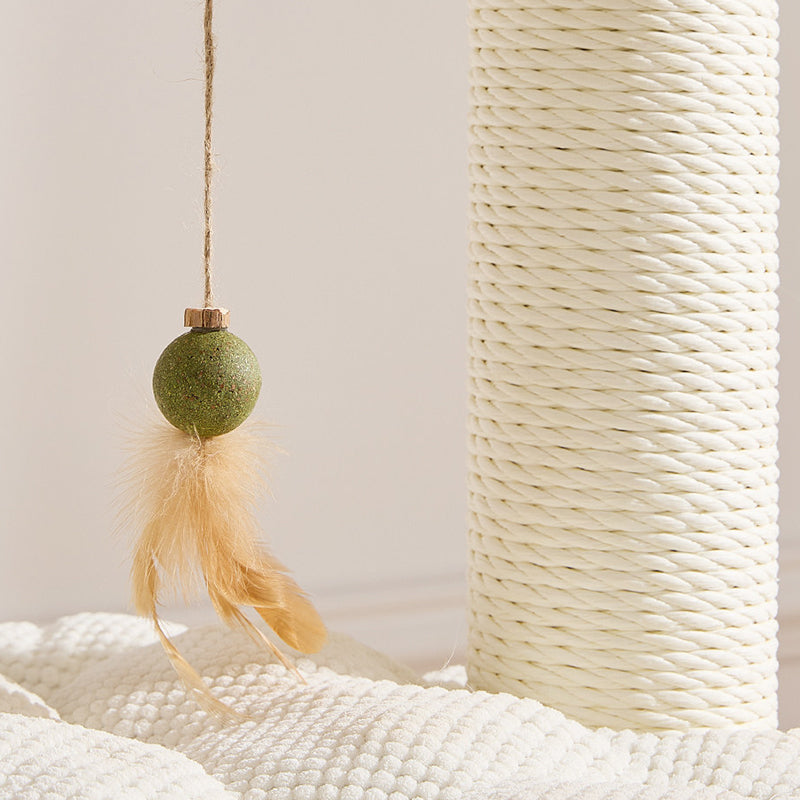 Contemporary Scandinavian Round Plywood Paper Rope Sisal Velvet Fabric Cat Tree & Condo 2-Condo 2-Perch For Bedroom Cuvalon