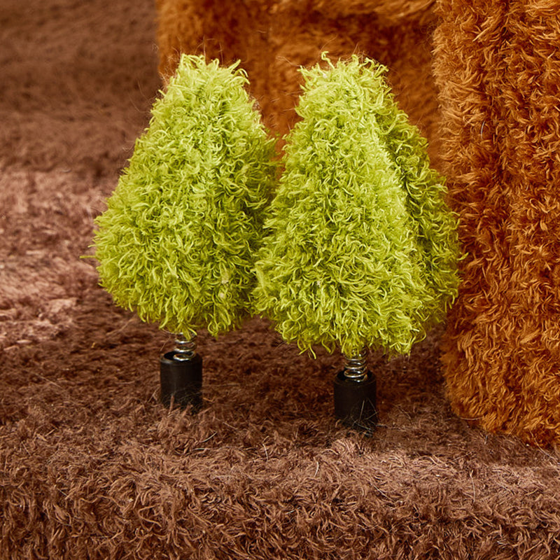 Contemporary Creative Round Particleboard Medium-Density Fiberboard Velvet Fabric Sisal Tree-Shape Cat Tree 6-Condo 12-Perch For Living Room Cuvalon