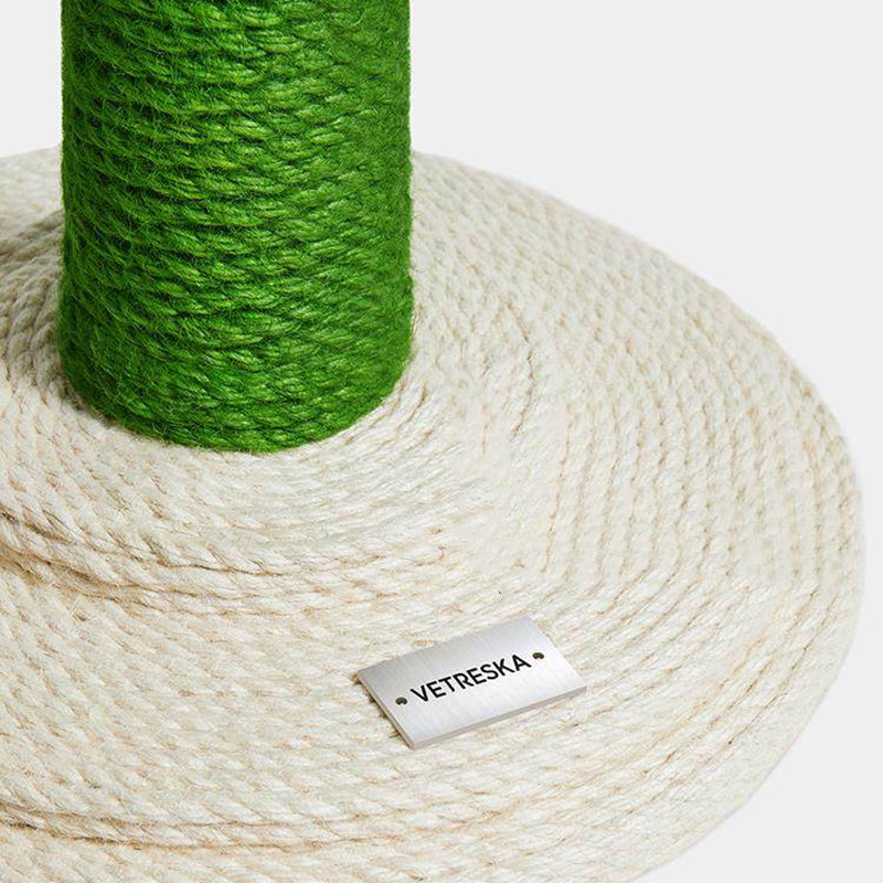 Contemporary Creative Round PVC Plastic Velvet Fabric Hemp Rope Cactus Cat Scratching Post 1-Condo 1-Perch For Bedroom Cuvalon