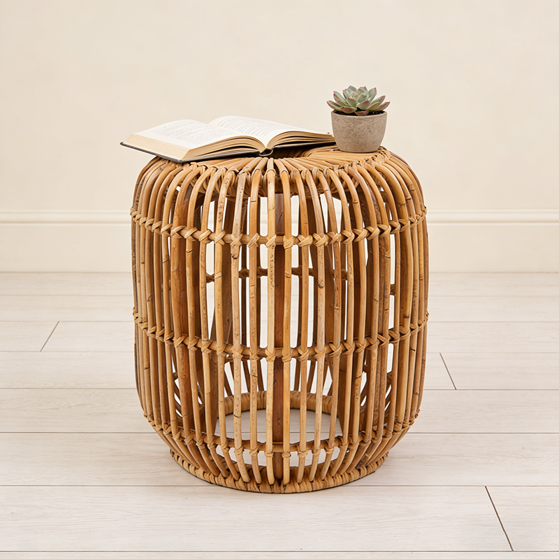 Modern Minimalist Bamboo Rattan Outdoor Side Table Lightweight, Durable, Eco-Friendly & Breathable Design For Patio And Garden Cuvalon