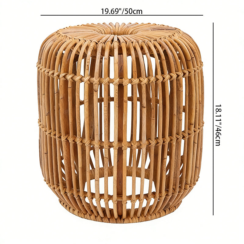 Modern Minimalist Bamboo Rattan Outdoor Side Table Lightweight, Durable, Eco-Friendly & Breathable Design For Patio And Garden Cuvalon