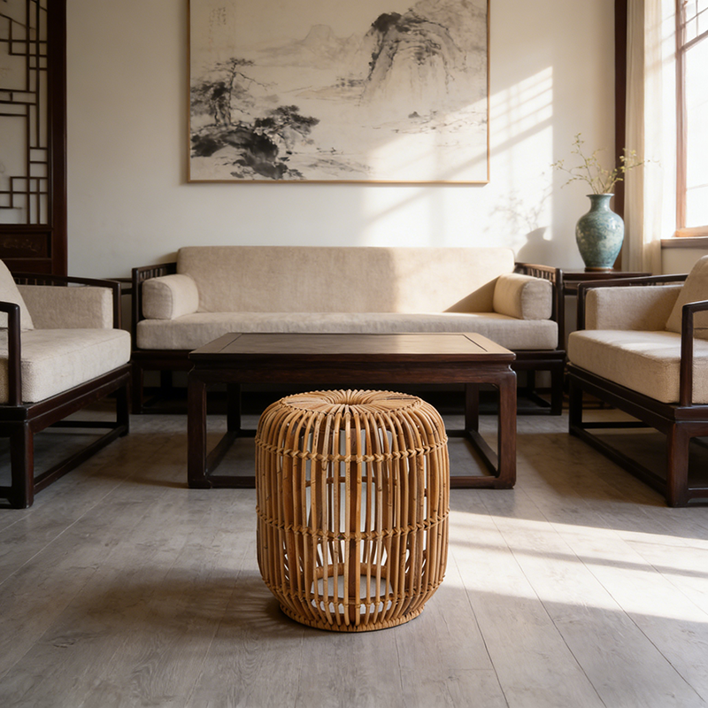Modern Minimalist Bamboo Rattan Outdoor Side Table Lightweight, Durable, Eco-Friendly & Breathable Design For Patio And Garden Cuvalon