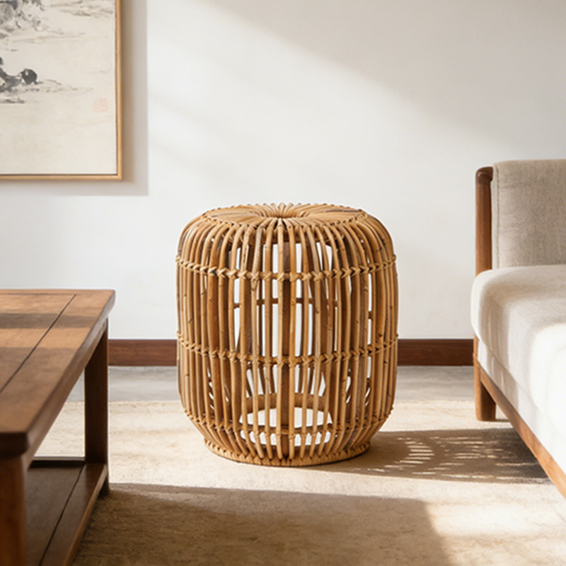 Modern Minimalist Bamboo Rattan Outdoor Side Table Lightweight, Durable, Eco-Friendly & Breathable Design For Patio And Garden Cuvalon
