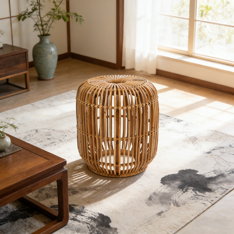 Modern Minimalist Bamboo Rattan Outdoor Side Table Lightweight, Durable, Eco-Friendly & Breathable Design For Patio And Garden Cuvalon