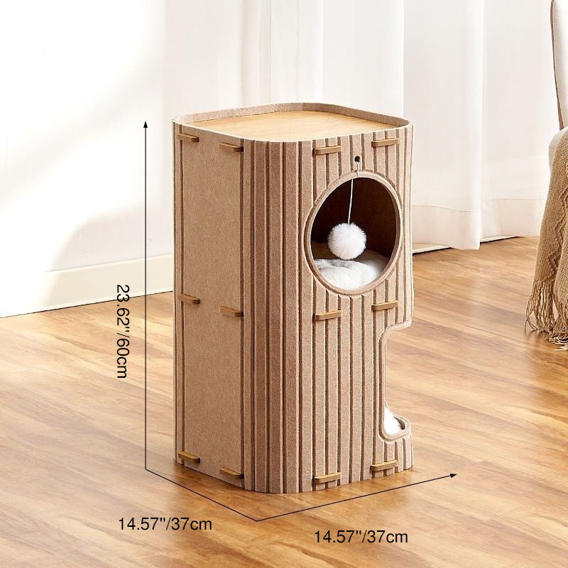 Modern Minimalist Rectangular Felt Board Cat Tree 2/3-Tier For Living Room Cuvalon