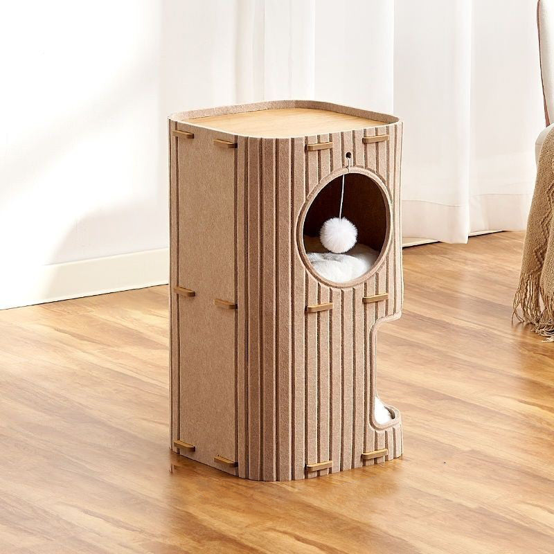 Modern Minimalist Rectangular Felt Board Cat Tree 2/3-Tier For Living Room Cuvalon