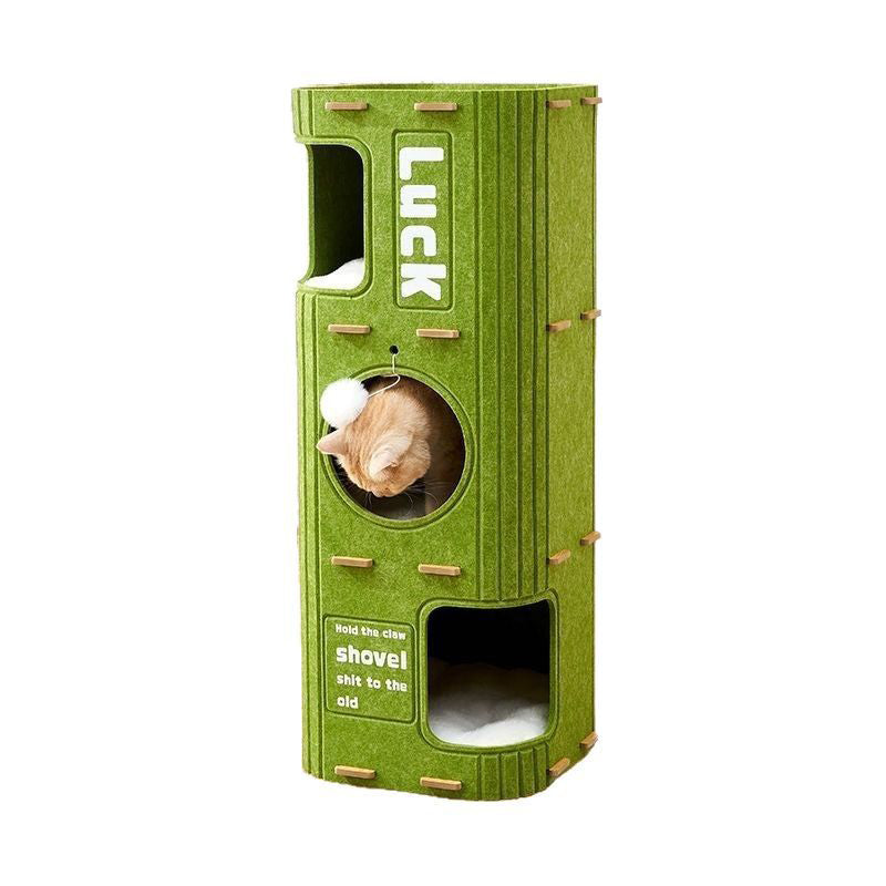 Modern Minimalist Rectangular Felt Board Cat Tree 2/3-Tier For Living Room Cuvalon