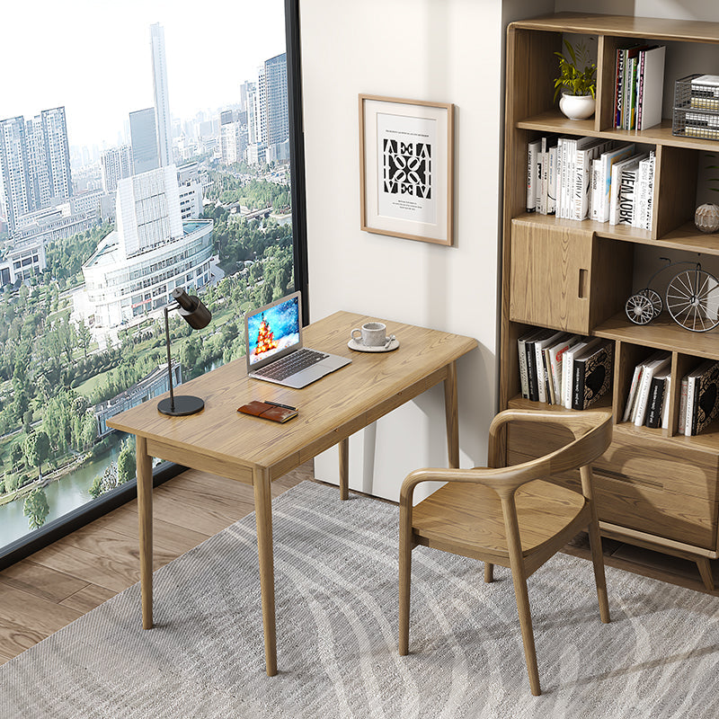 Modern Simplicity Desk & Chair Set - Solid Ash Wood, Sturdy, Stable, Natural Grain, Eco-Friendly Ergonomic For Home Office Cuvalon